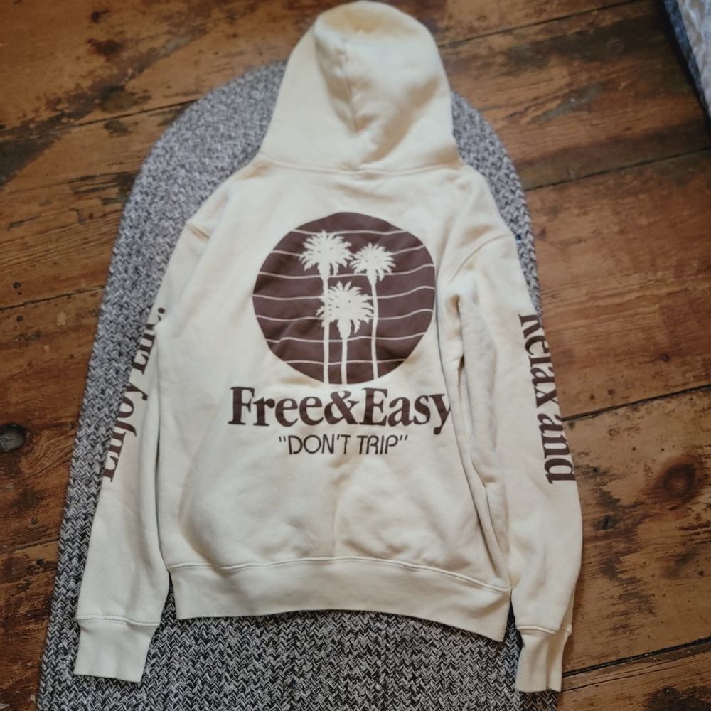 Free People Free & Easy Three Palms Hoodie Sweatshirt Dont Trip - Picture 7 of 16